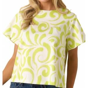 NEW PROSPERINA tyler top in brush strokes print